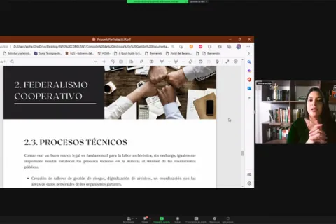 Captura de pantalla de la sesión virtual