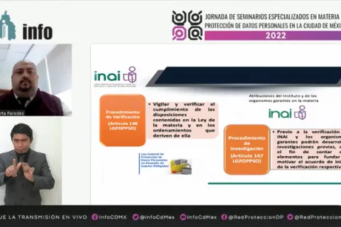 Captura de pantalla de la sesión virtual