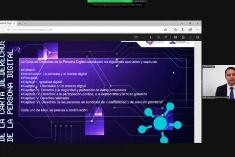 Captura de pantalla de la sesión virtual