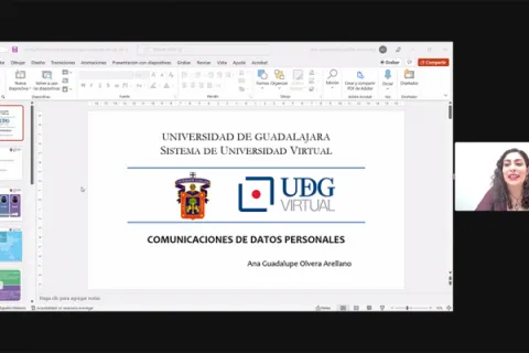 Captura de pantalla de la sesión virtual