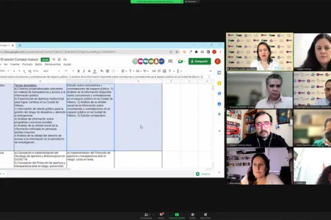 Captura de pantalla de la sesión virtual