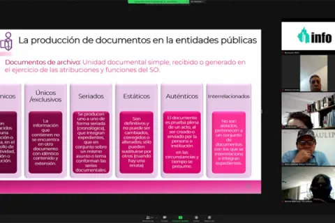 Captura de pantalla de la sesión virtual