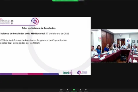 Captura de pantalla de la sesión virtual