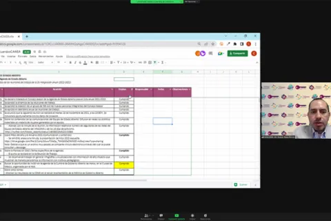 Captura de pantalla de la sesión virtual