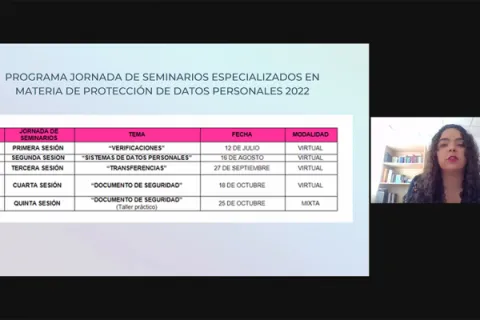 Captura de pantalla de la sesión virtual