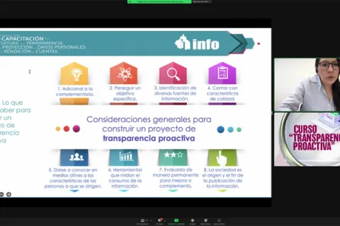 Captura de pantalla de la sesión virtual