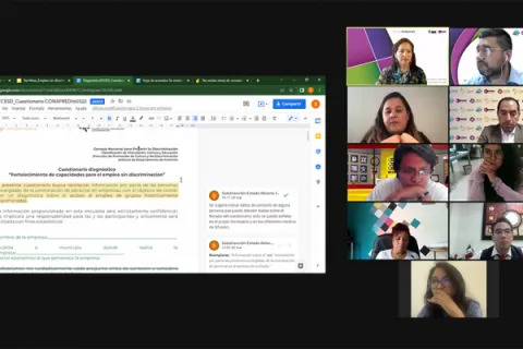 Captura de pantalla de la sesión virtual
