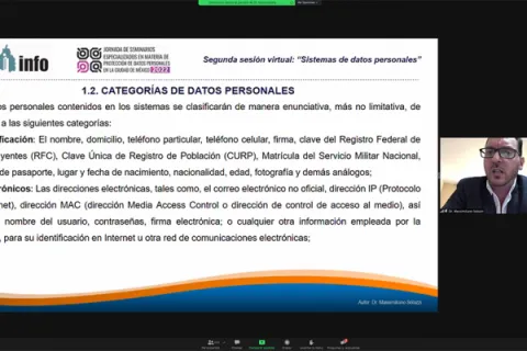 Captura de pantalla de la sesión virtual