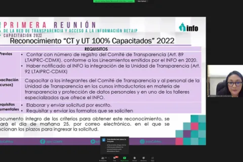Captura de pantalla de la sesión virtual