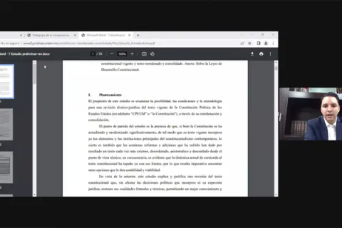 Captura de pantalla de la sesión virtual