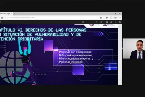 Captura de pantalla de la sesión virtual
