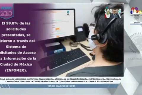 Captura de pantalla de la sesión virtual