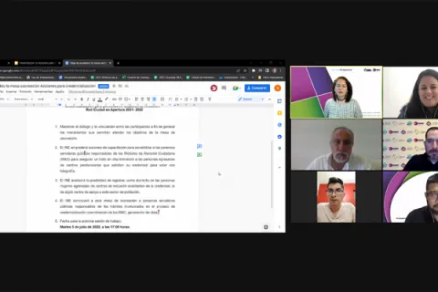 Captura de pantalla de la sesión virtual