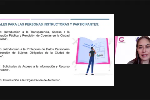 Captura de pantalla de la sesión virtual