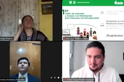Captura de pantalla de la sesión virtual