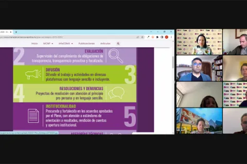Captura de pantalla de la sesión virtual