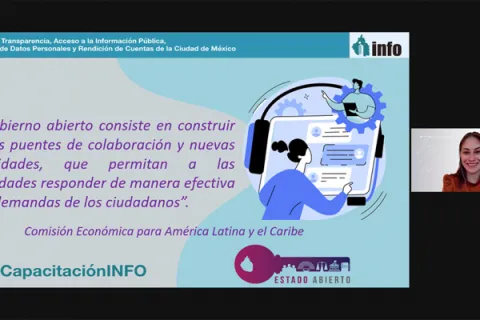 Captura de pantalla de la sesión virtual