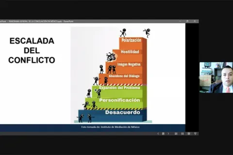 Captura de pantalla de la sesión virtual