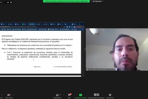 Captura de pantalla de la sesión virtual