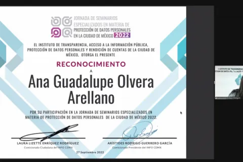 Captura de pantalla de la sesión virtual
