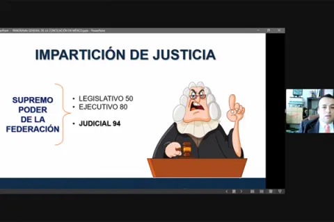 Captura de pantalla de la sesión virtual