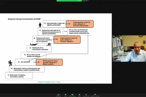 Captura de pantalla de la sesión virtual