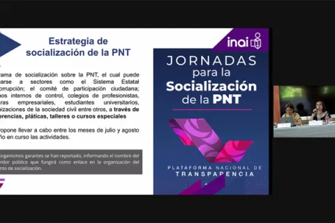 Captura de pantalla de la sesión virtual