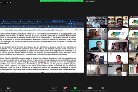 Captura de pantalla de la sesión virtual