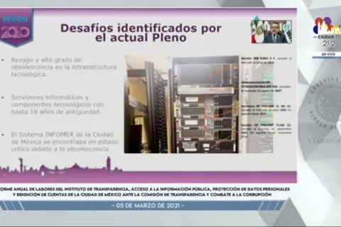 Captura de pantalla de la sesión virtual