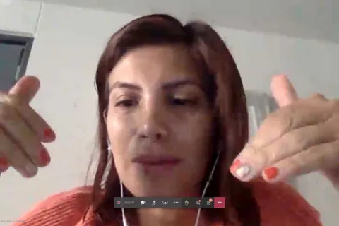 Captura de pantalla de la sesión virtual