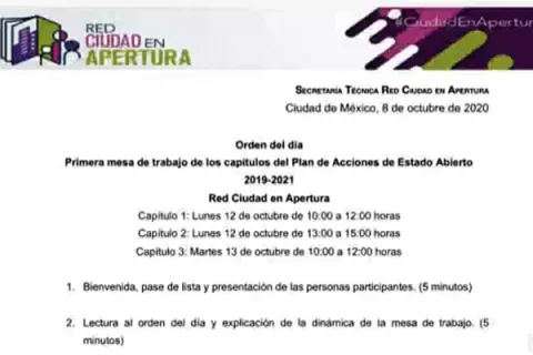 Captura de pantalla de la sesión virtual