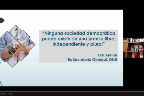 Captura de pantalla de la sesión virtual