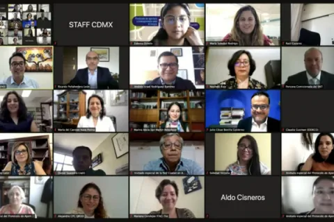 Captura de pantalla de la sesión virtual