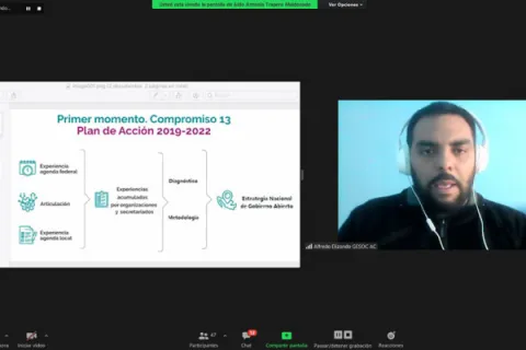 Captura de pantalla de la sesión virtual