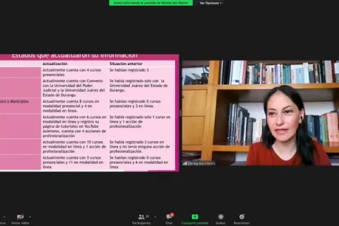 Captura de pantalla de la sesión virtual