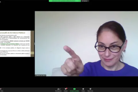 Captura de pantalla de la sesión virtual