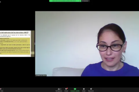 Captura de pantalla de la sesión virtual