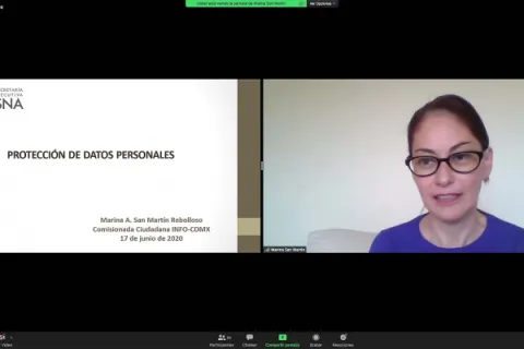 Captura de pantalla de la sesión virtual