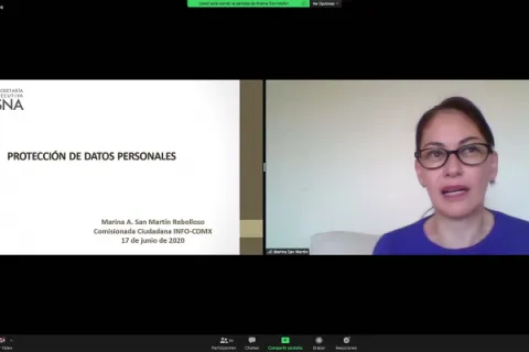 Captura de pantalla de la sesión virtual