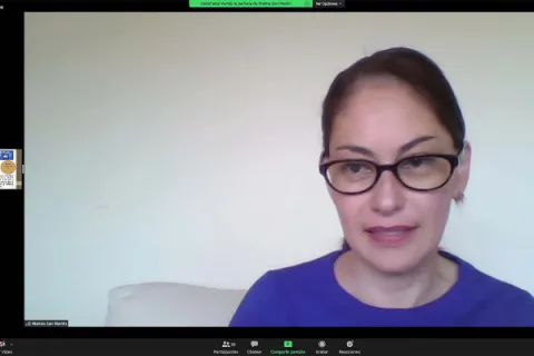 Captura de pantalla de la sesión virtual