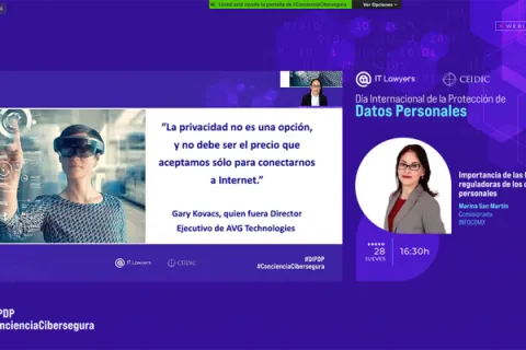 Captura de pantalla de la sesión virtual