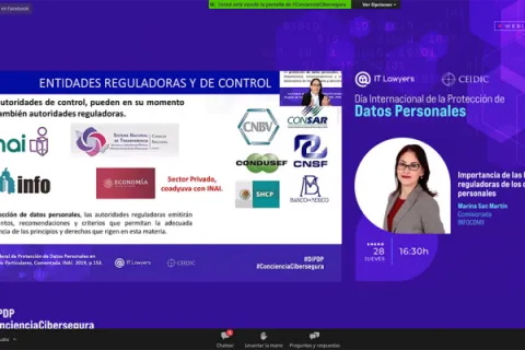 Captura de pantalla de la sesión virtual