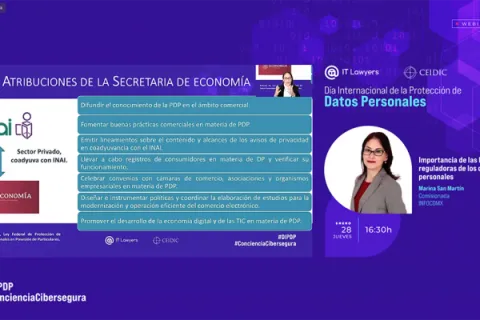 Captura de pantalla de la sesión virtual