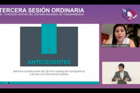 Captura de pantalla de la sesión virtual