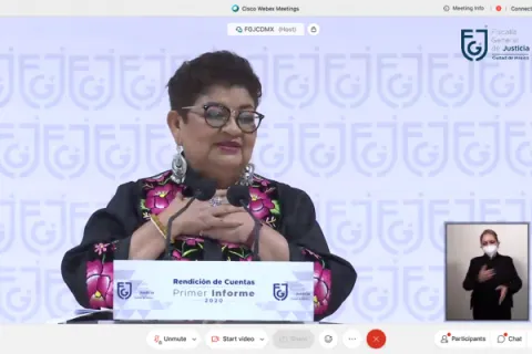 Captura de pantalla de la sesión virtual