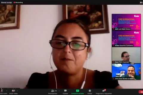 Captura de pantalla de la sesión virtual