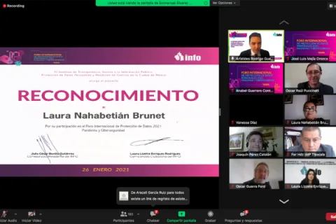 Captura de pantalla de la sesión virtual