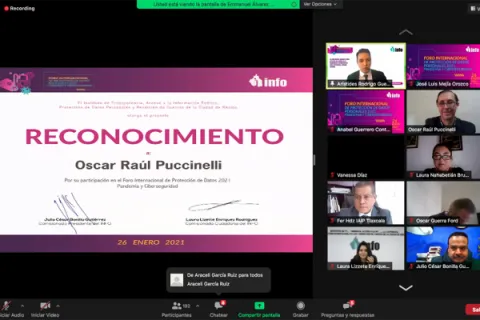 Captura de pantalla de la sesión virtual