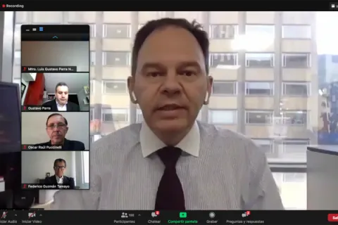 Captura de pantalla de la sesión virtual