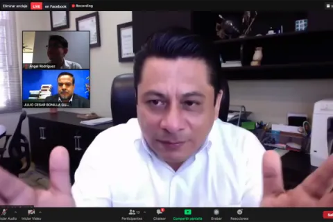 Captura de pantalla de la sesión virtual